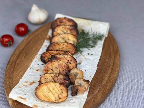 Картошка запечённая с салом